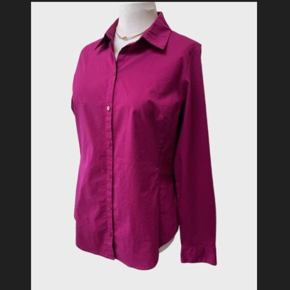 Worthington Magenta Button‑Down Shirt – Size 8